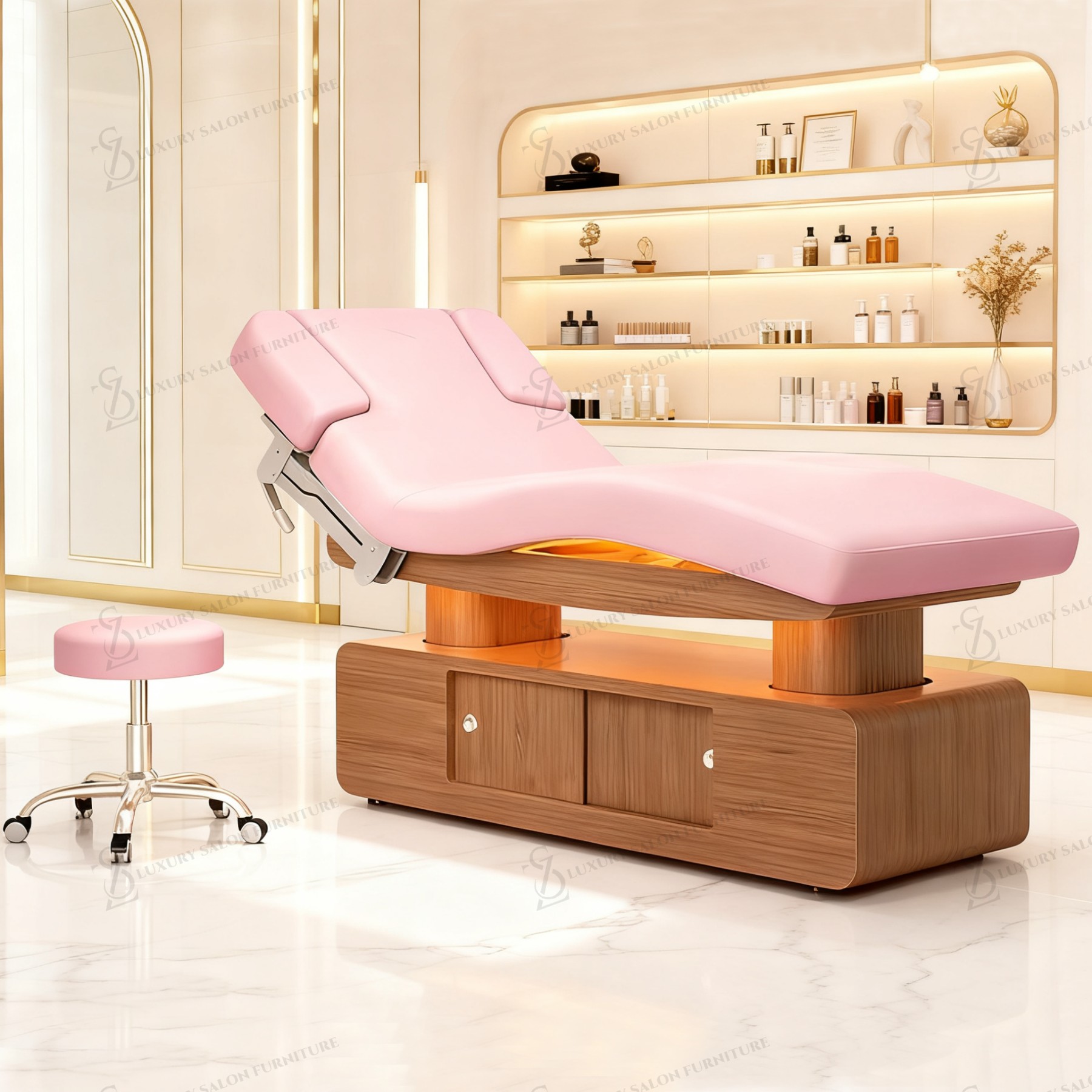 Cama de belleza rosa de lujo c - Spa Wellness Luxury reseña y precio